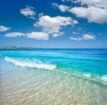 Ibiza Playa d En Bossa beach in Balearic Islands Royalty Free Stock Photo