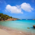 Ibiza Portinatx Arenal Petit beach in Balearics Royalty Free Stock Photo