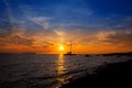 Ibiza san Antonio Abad de Portmany sunset Royalty Free Stock Photo