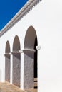 Ibiza Sant Mateu d Albarca San Mateo white church Royalty Free Stock Photo