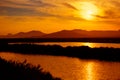 Ibiza ses Salines saltworks at sunset in Sant Josep