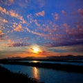 Ibiza ses Salines saltworks at sunset in Sant Josep