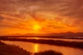 Ibiza ses Salines saltworks at sunset in Sant Josep Royalty Free Stock Photo