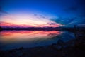 Ibiza ses Salines saltworks at sunset in Sant Josep