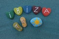 Ibiza, souvenir with multicolored heart stones