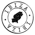 Ibiza Spain Map. Silhouette Postal Passport Stamp. Round Vector Icon Postmark.