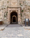 Ibiza, Spain - October 14, 2021, Ibiza, the old town of Eivissa with fortress walls, the drawbridge of the walls Royalty Free Stock Photo