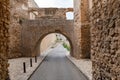 Ibiza, Spain - October 14, 2021, Ibiza, the old town of Eivissa with fortress walls, the drawbridge of the walls Royalty Free Stock Photo