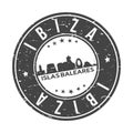 Ibiza Spain Round Stamp Icon Skyline City Design Vacations Landmark Mediterranean.