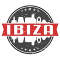 Ibiza Spain Round Travel Stamp. Icon Skyline City Design. Seal Tourism badge Illustration Clipart.