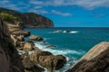 Cala D`Albarca at the north of Ibiza, during sunny day Royalty Free Stock Photo