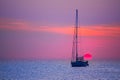 Ibiza sunset sun view from formentera Island Royalty Free Stock Photo