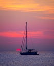 Ibiza sunset sun view from formentera Island Royalty Free Stock Photo