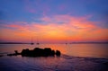 Ibiza sunset view from formentera Island Royalty Free Stock Photo