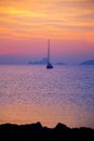 Ibiza sunset view from formentera Island Royalty Free Stock Photo