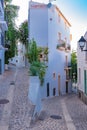 Ibiza, typical street of Eivissa Royalty Free Stock Photo