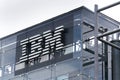 IBM company logo on headquarters building Royalty Free Stock Photo