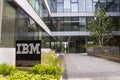 IBM company logo on headquarters building Royalty Free Stock Photo