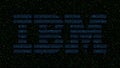IBM logo made of hexadecimal symbols on computer screen. Editorial 3D rendering Royalty Free Stock Photo