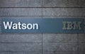 IBM Watson sign near IBM Watson headquarters