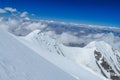 Ibn Sina Avicenna or Lenin peak at Pamir mountains cold snow ice glacier