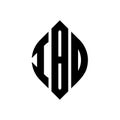 IBO circle letter logo design with circle and ellipse shape. IBO ellipse letters with typographic style. The three initials form a Royalty Free Stock Photo