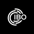 IBO letter logo design on black background. IBO creative initials letter logo concept. IBO letter design Royalty Free Stock Photo