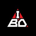 IBO triangle letter logo design with triangle shape. IBO triangle logo design monogram. IBO triangle vector logo template with red