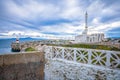 Ibrahim al Ibrahim Mosque and lighthouse of Gibraltar view Royalty Free Stock Photo