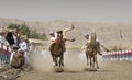 Traditional omani horse race Royalty Free Stock Photo