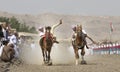 Traditional omani horse race Royalty Free Stock Photo