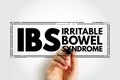 IBS - Irritable Bowel Syndrome is a common disorder that affects the large intestine, acronym text concept stamp