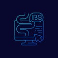 IBS, irritable bowel syndrome, vector linear icon
