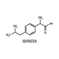 Ibuprofen chemical molecule structure on white background Royalty Free Stock Photo