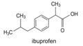 Ibuprofen molecule structure, chemical formula Royalty Free Stock Photo