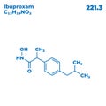 The illustrations molecular structure of ibuproxam