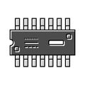ic chip electronic component color icon vector illustration Royalty Free Stock Photo
