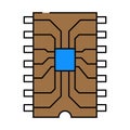 ic chip electronic component icon color illustration Royalty Free Stock Photo