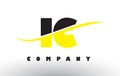 IC I C Black and Yellow Letter Logo with Swoosh.