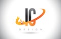 IC I C Letter Logo with Fire Flames Design and Orange Swoosh.