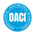 ICAO international civil aviation organization symbol icon called OACI in French language Royalty Free Stock Photo