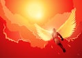 Icarus had a desire to fly as close to the sun as possible to reach heaven Royalty Free Stock Photo