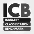 ICB - Industry Classification Benchmark acronym Royalty Free Stock Photo