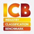 ICB - Industry Classification Benchmark acronym Royalty Free Stock Photo