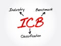 ICB - Industry Classification Benchmark acronym, technology concept background Royalty Free Stock Photo