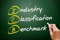 ICB - Industry Classification Benchmark acronym, technology concept on blackboard Royalty Free Stock Photo