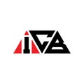 ICB triangle letter logo design with triangle shape. ICB triangle logo design monogram. ICB triangle vector logo template with red Royalty Free Stock Photo