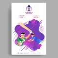 ICC Men\'s Cricket World Cup India 2023 Flyer or Template Design in Abstract Purple and White