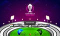 ICC Men\'s Cricket World Cup India 2023 Match Between India VS Australia with Cricket Attire Helmets on Stadium