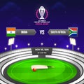 ICC Men\'s Cricket World Cup India 2023 Match Between India VS South Africa, Night View of